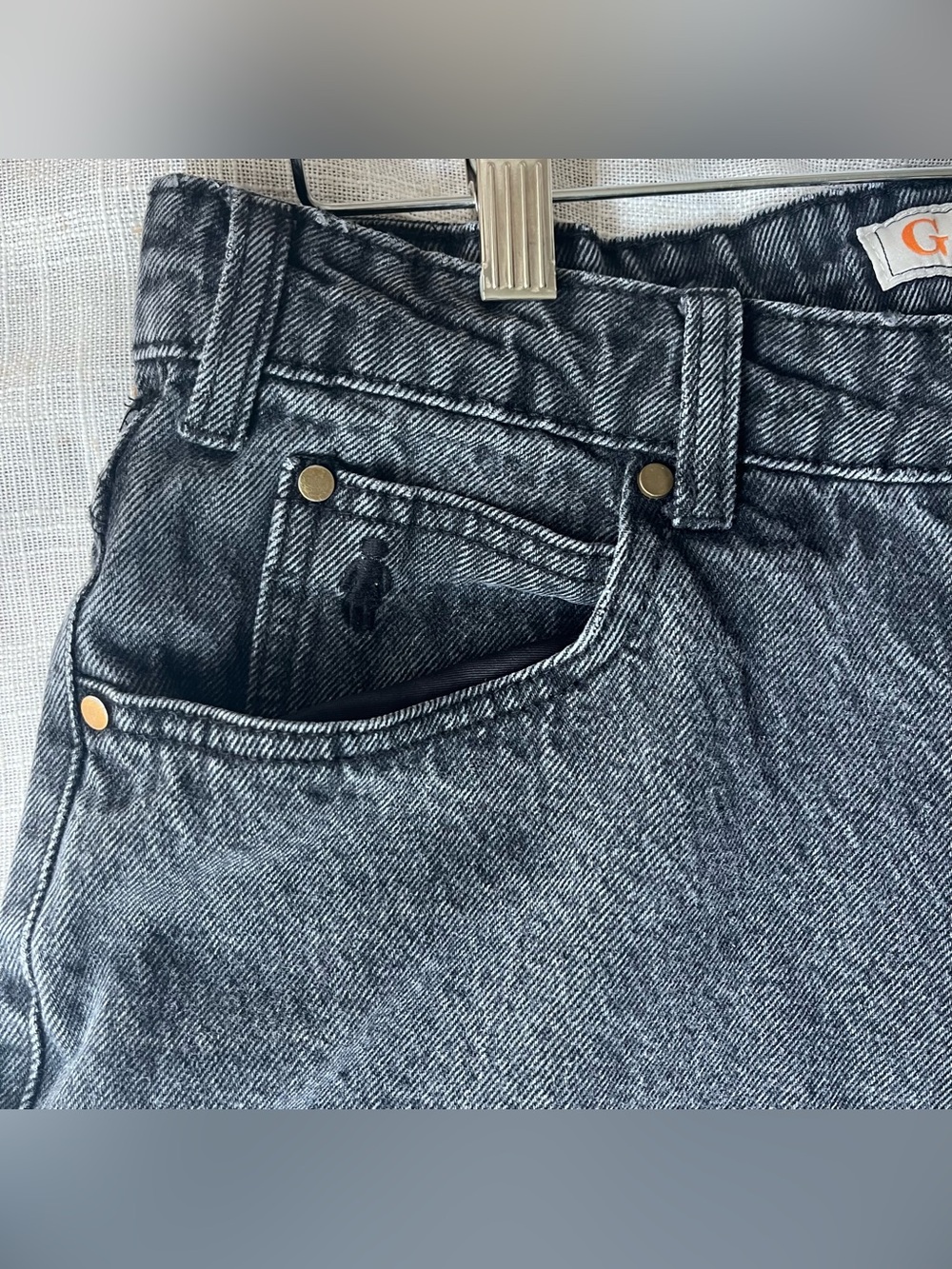 90s GIRL Skater Baggy Jeans Black Denim - Picture 6 of 13